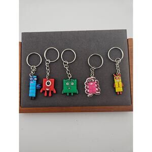 Numberblock Keychains Set of 5 Colorful Cutesy Math Learning Teacher Prize Gift